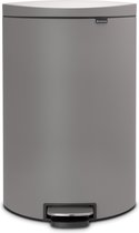 Brabantia Flatback+ Sense of Luxury Prullenbak - 40 l - Mineral Concrete Grey