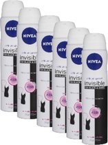 6x 150ml Nivea Invisible Black and white deodorant