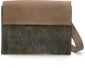 Shabbies waxed suede with polished leather crossbody - small - Green