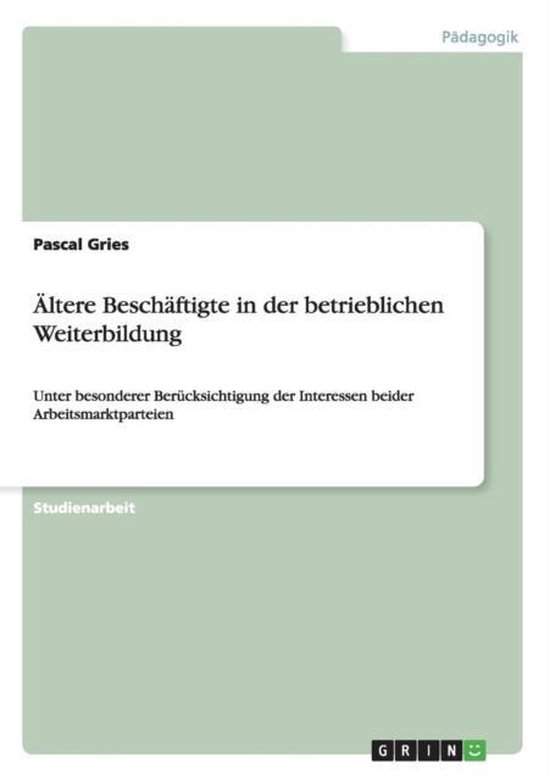 AEltere Beschaftigte in der betrieblichen Weiterbildung - cover