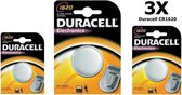 3 Stuks - Duracell CR1620 lithium batterij