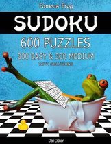 Famous Frog Sudoku 600 Puzzles with Solutions. 300 Easy and 300 Medium