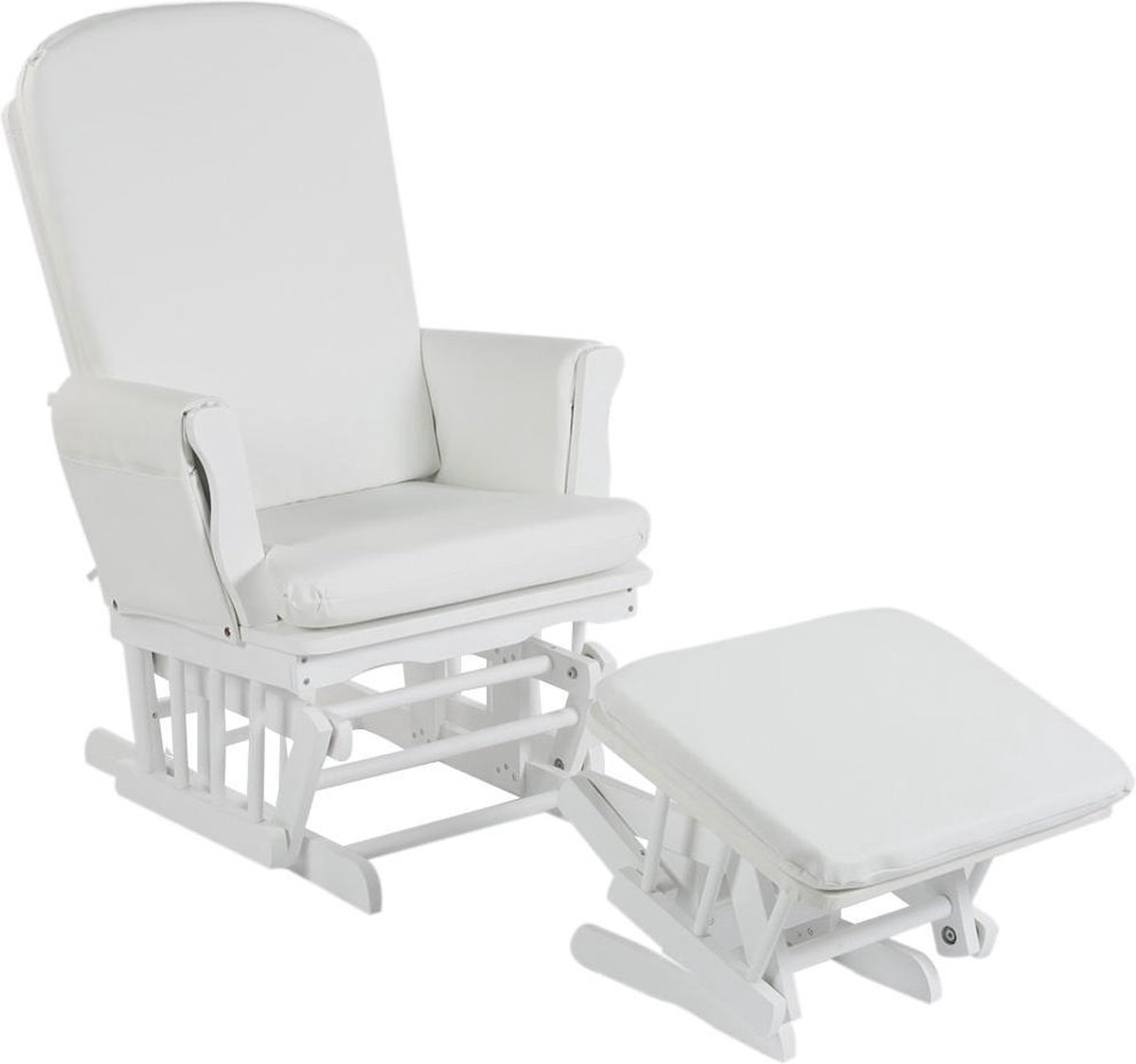 Quax Schommelstoel en voetenbankje - Gliding Chair Wit - Kussens Wit |  bol.com