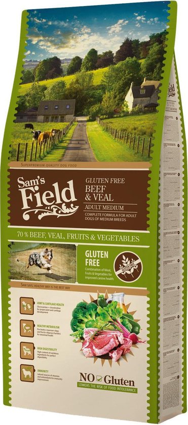 Sam's Field Adult Medium Rund & Kalf & Aardappel - Hondenvoer - 13 kg