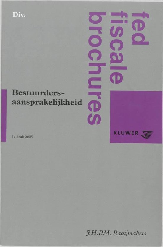 Bestuurdersaansprakelijkheid - cover