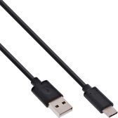 InLine USB C/USB A, 2 m USB-kabel USB 2.0 Zwart