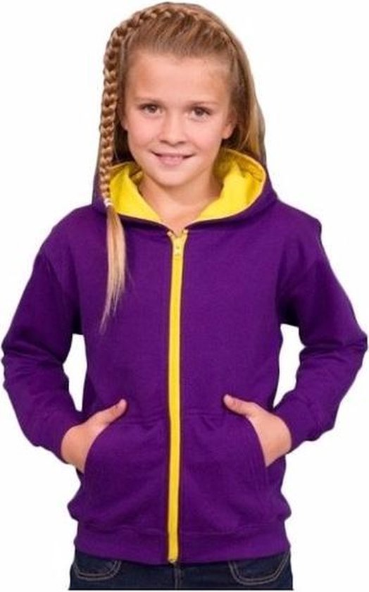 Gilet fille violet avec jaune XL (12-14 ans) | bol.com
