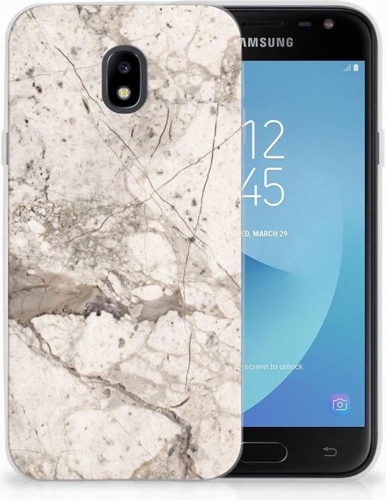 Coque Téléphone pour Samsung Galaxy J3 2017 TPU Bumper Silicone Étui Housse  Marbre Beige | bol.com