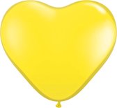 MEGA Topping hart ballon 80 cm geel