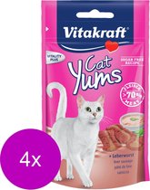 Vitakraft Cat Yums - Kattensnack - Leverworst - 4 x 40 g