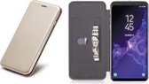 Hoesje geschikt voor Samsung Galaxy S9 - Lederen Wallet Hoesje Goud met Siliconen Houder - Portemonee Hoesje