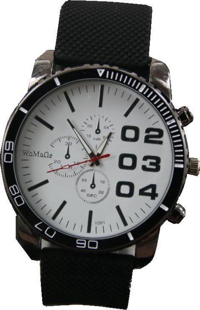 Womage herenhorloge XL horlogekast 50 mm I-deLuxe verpakking