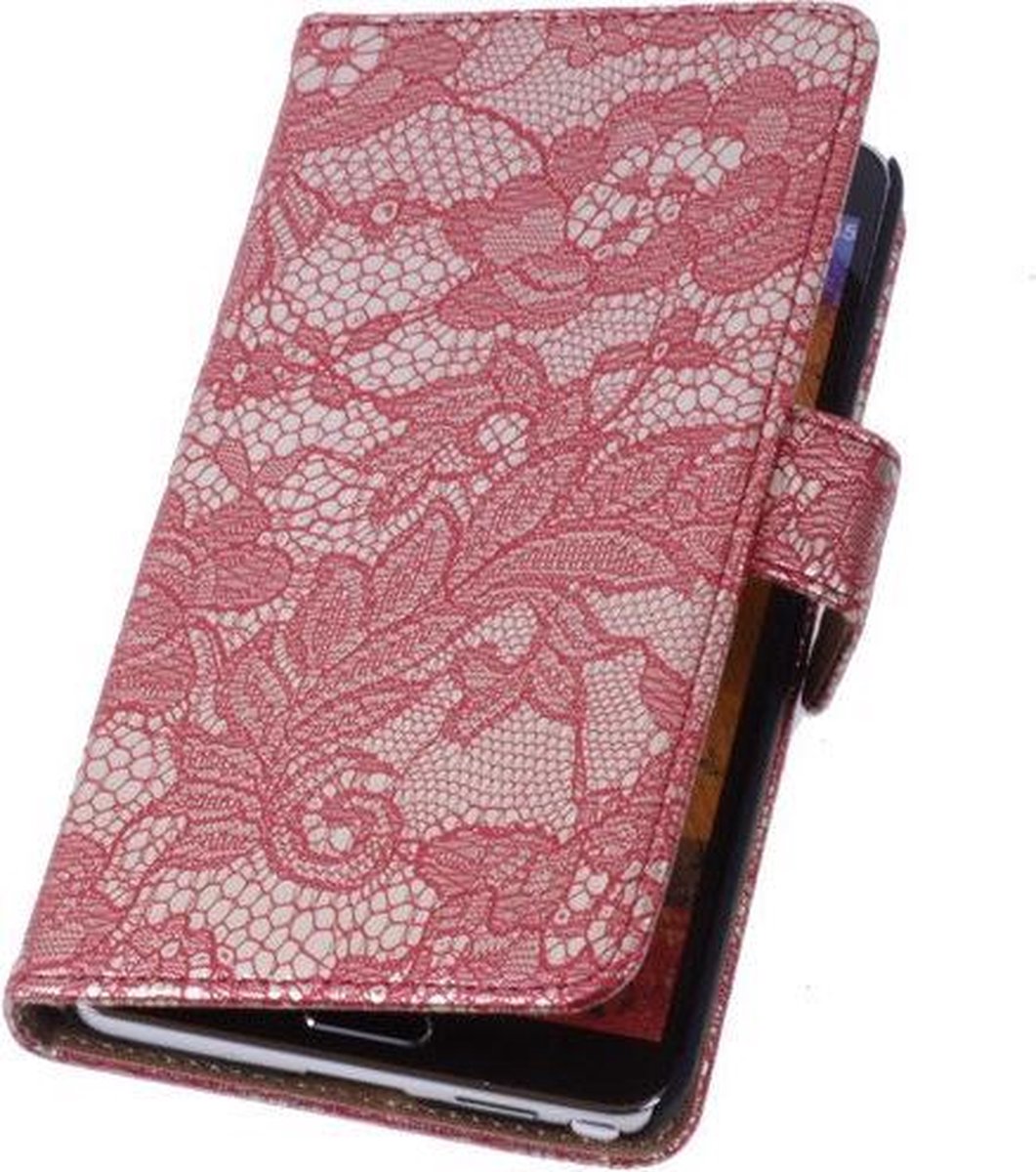 Lace Rood Samsung Galaxy Note 4 Book/Wallet Case/Cover Hoesje