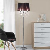 Staande lamp Edele met kristallen 165 cm 3xE14 zwart chroom