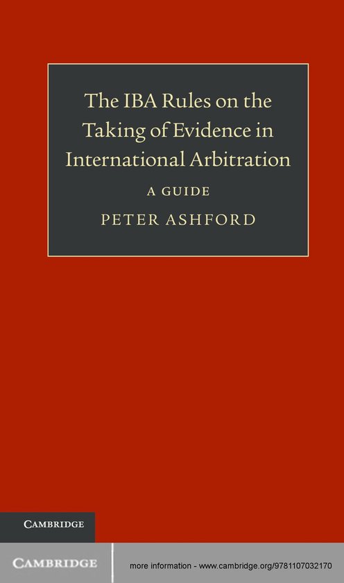 The IBA Rules on the Taking of Evidence in International Arb ... - cover