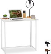 bureau inklapbaar - ruimtebesparend - 74,5 x 80 x 45 cm - metalen frame - wit