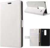 Litchi Cover wallet case hoesje LG Zero F620 H740 wit