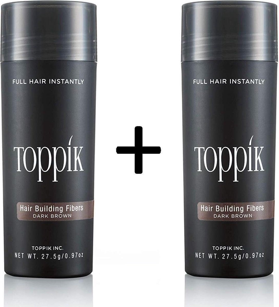 2x Toppik Hair Building Fibers Large 27,5 gram - Donkerbruin