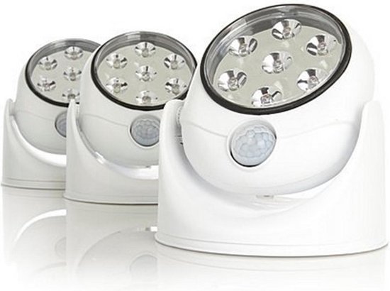 Nachtvlek Baron schouder LED lamp met bewegingssensor – Set van 3 LED lampen met bewegingsmelder –  AA... | bol.com