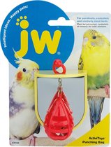 JW activitoy punching bag - Vogelspeelgoed - 7,5 cm - Met spiegel - Met bel - Rood