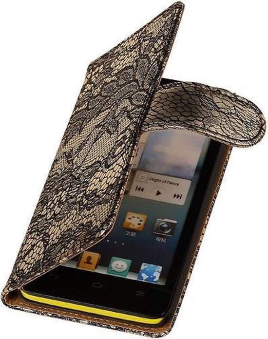 Weggegooid handboeien kraan Lace Zwart Huawei Ascend G610 - Book Case Wallet Cover Hoesje | bol.com