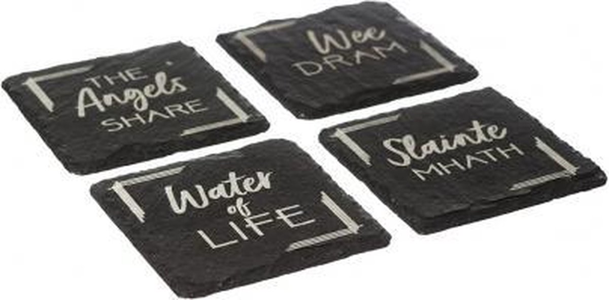 Onderzetters Whisky - Gegraveerd - Leisteen - Just Slate Company Scotland