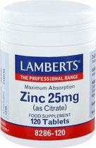 Lamberts Zink 25 mg - 120 tabletten - Mineraal