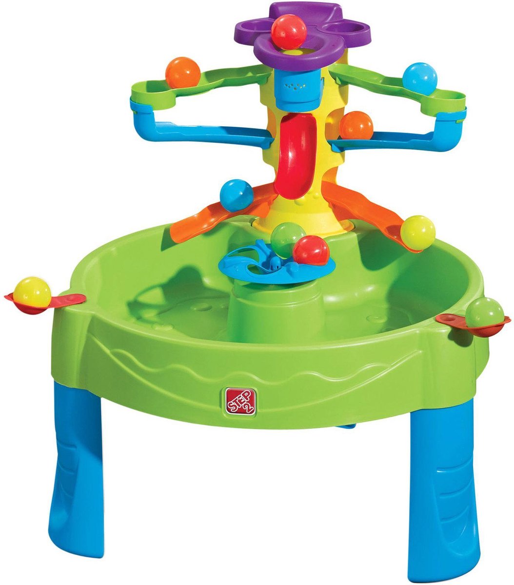 Step2 Busy Ball Watertafel - Met 13 accessoires: katapulten, speelballen en schepbeker - Waterspeelgoed voor kind - Activiteitentafel met ballen & water voor de tuin / buiten