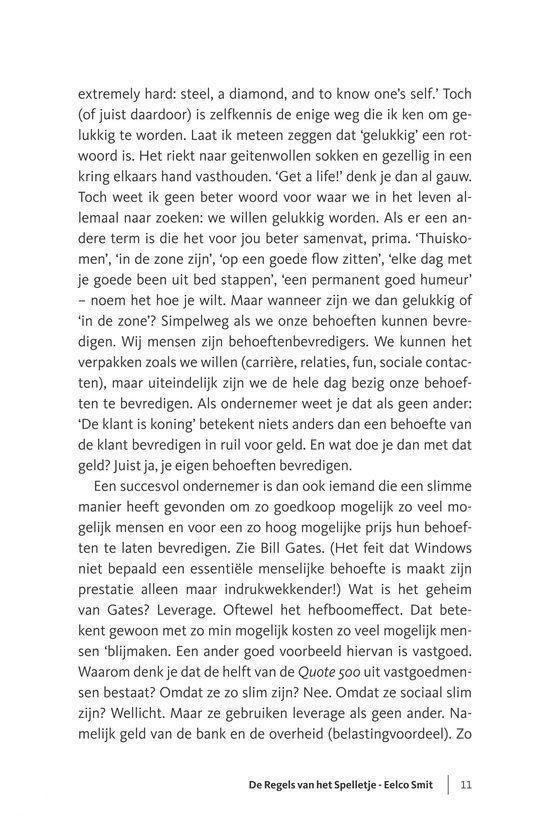 Pagina uit het boek met een citaat van Benjamin Franklin en uitleg over de betekenis van 'behoeftebevrediging'.