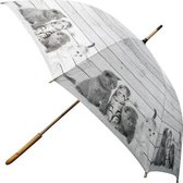 parapluie échafaudage chatons en bois gris
