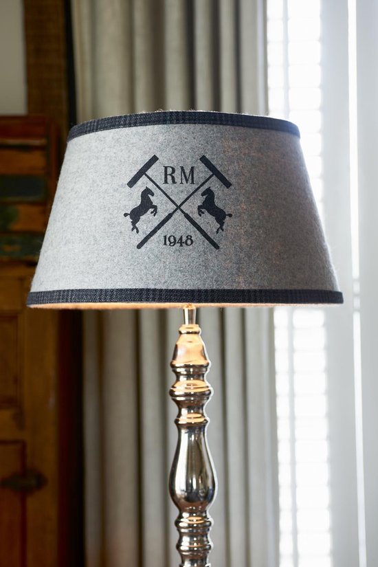 als je kunt domein Herkenning Rivièra Maison RM Polo Club Lamp shade - Lampenkap - 28 x 38 cm - Grijs -  Wol | bol.com