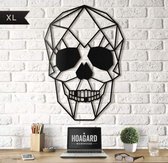 Metalen Schedel XL - Groot Formaat - Metal Skull XL Zwaart - Hoagard | Geometrische Muurdecor van de Schedel XL | Uniek Cadeau | Stoere Wanddecoratie | Cadeau voor Hem