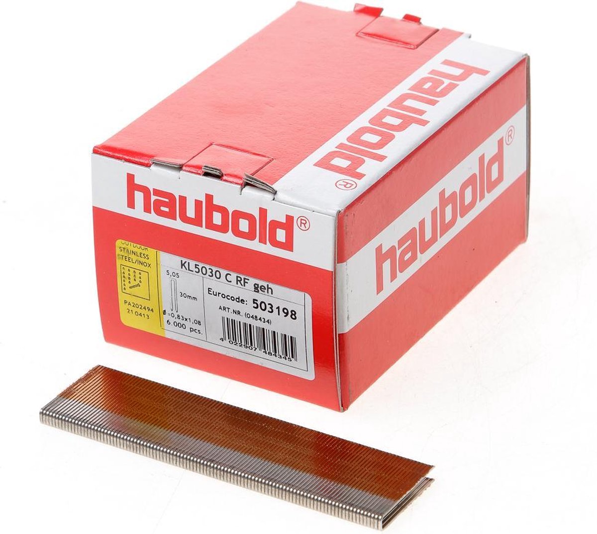 Haubold nieten cnk RVS KL5000 30mm (Prijs per 6.000 stuks)