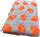 Vetbed Dierenmat Dierenkleed  Xtra Soft - 2 kleur Big Paw- Grijs Oranje latex anti-slip 100 * 75 cm