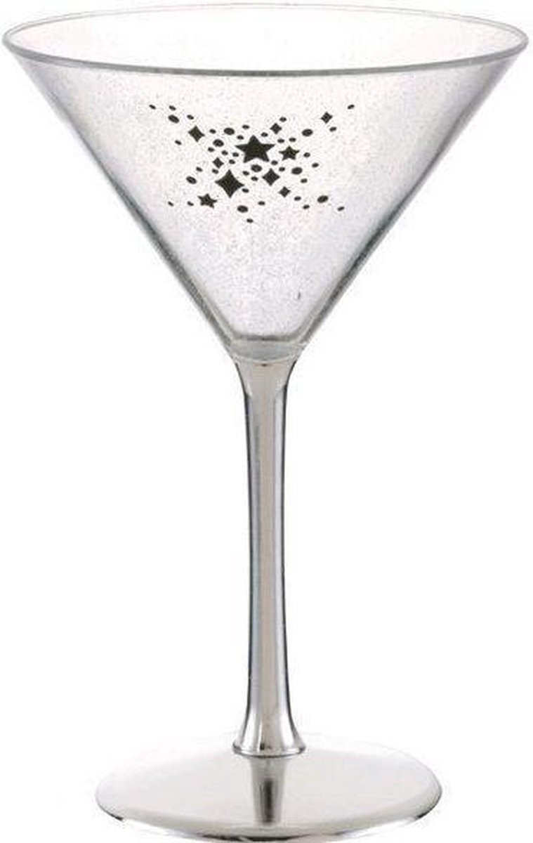 Aanpassing Oplossen talent Plastic martini glas met zilveren voet | bol.com