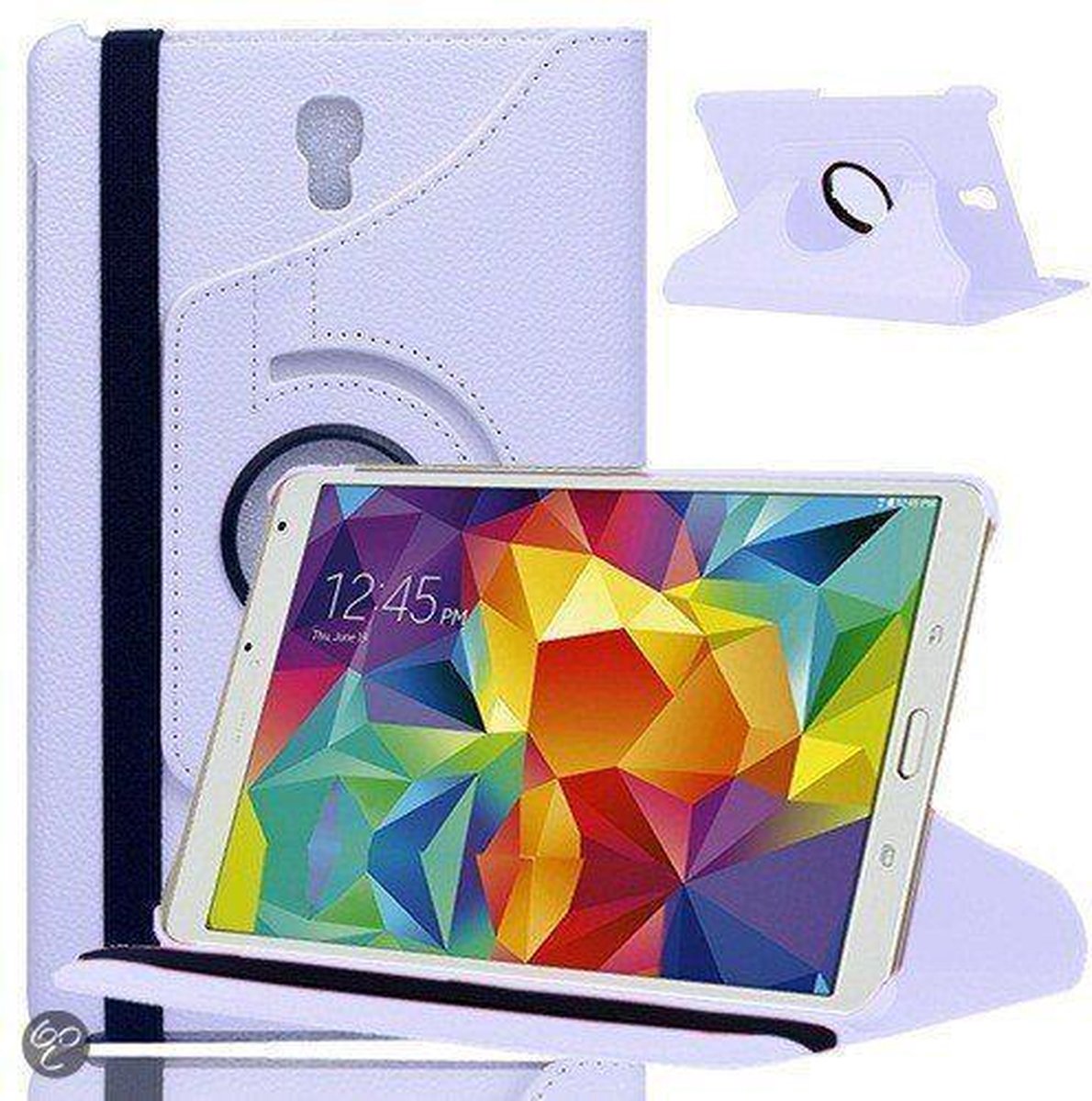 Samsung Galaxy Tab S 8.4 inch T700 Tablet Hoes Cover 360 graden draaibare Case Beschermhoes Wit