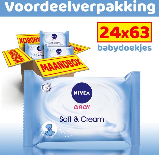 draagbaar optillen woonadres Nivea Baby Soft & Cream 1512 babydoekjes voordeelverpakking | 24 x 63  billendoekjes |... | bol.com