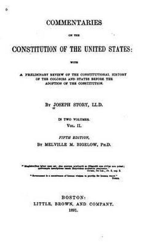Commentaries on the Constitution of the United States - cover