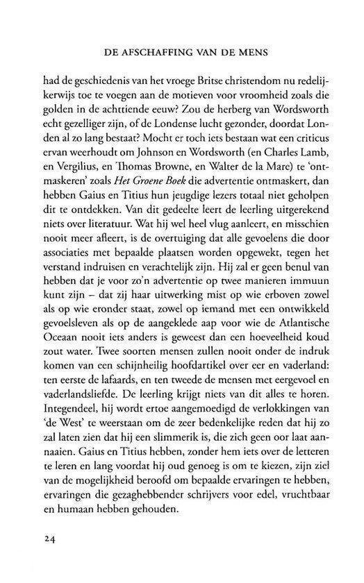 De afschaffing van de mens