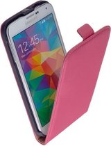 Samsung Galaxy S5 Neo Leder Flip Case hoesje Roze