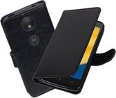 BestCases.nl Zwart Portemonnee booktype hoesje Motorola Moto C Plus