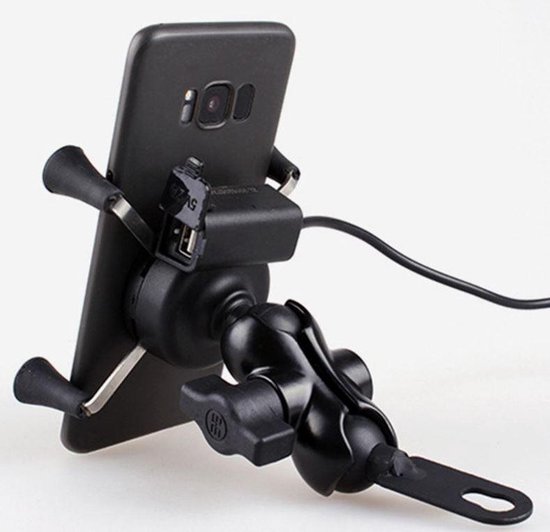 Comrob GripMount Usb Smartphone oplader voor op het Motor stuur ook voor Elektrische Fiets en scooter - Comrob