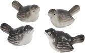 4x Decoratie vogels/mussen 1,8 cm - Lente decoratie vogeltjes