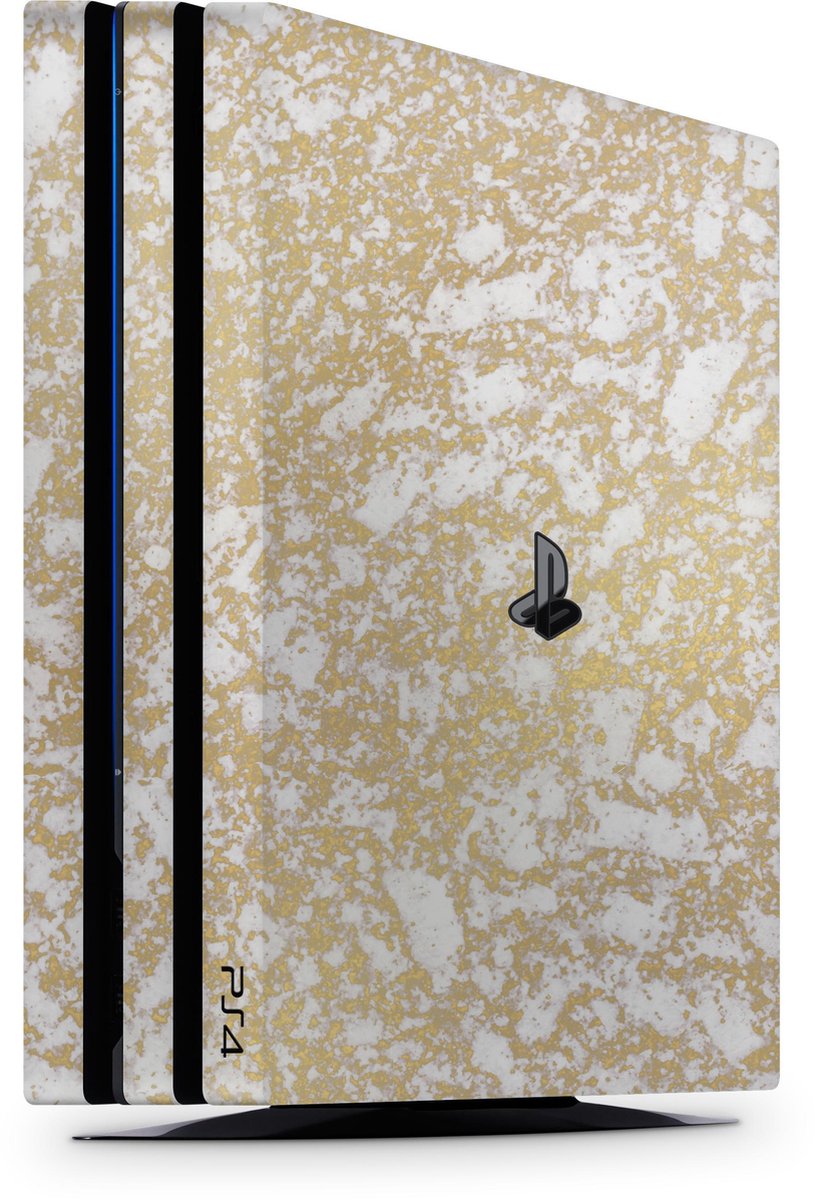 Skin/décalcomanie Pour PS4 Pro - Effet Marbre Blanc Et Gris Tourbillonnant - Neuf (USA)