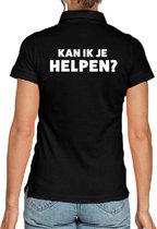 Kan ik je helpen beurs/evenementen polo shirt zwart dames - verkoop/horeca L