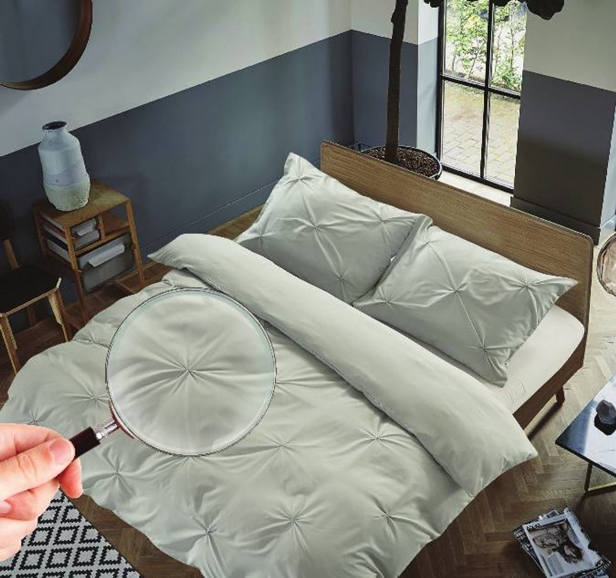 Zydante - Dekbedovertrek - Hotel Home Collection - Brighton - Zilver Grijs / 200x200