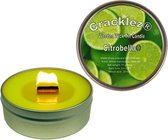 4 stuks Cracklez® Knetter Houten Lont Citronella Kaarsen in blik. Lime. Aromatherapie.