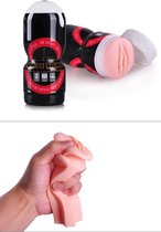 Power Escorts - Masturbator Cup - Kunst Kut - Kunst Vagina - Speeltjes voor Mannen - Pocket Pussy - Black Red - BR25 - beige - 16,5 cm