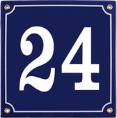 Emaille huisnummer blauw nr. 24