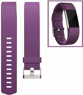 Bandje Small Geschikt Voor de Fitbit Charge 2 - Siliconen Armband / Polsband / Strap Band / Sportband - Paars